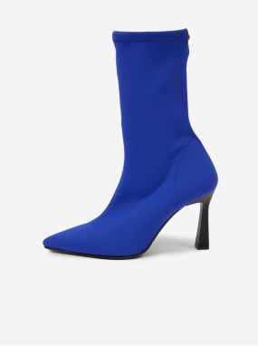 Modré dámske členkové topánky na podpätku OJJU