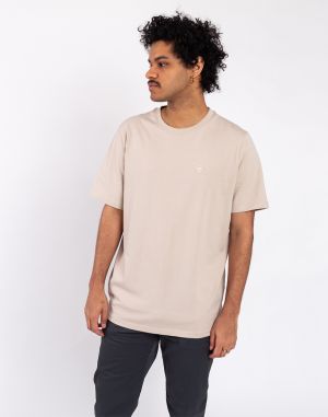 Knowledge Cotton LOKE badge tee 1228 Light feather gray