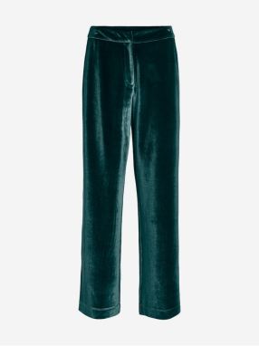 Dark green women's velvet trousers VILA Vicam - Women