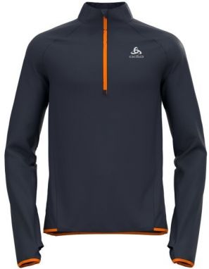 Odlo M ZEROWEIGHT MID LAYER 1/2 ZIP Pánska bežecká mikina, tmavo sivá, veľkosť