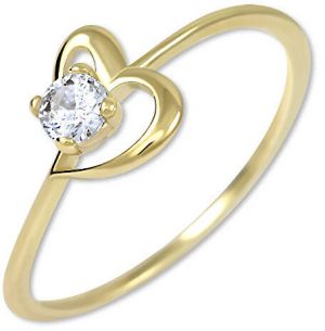 Brilio Zásnubný prsteň s kryštálom Srdce 226 001 01033 55 mm