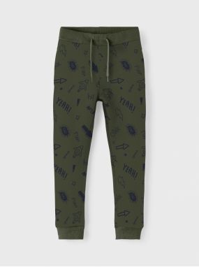 Dark green boys patterned sweatpants name it Felix - Boys