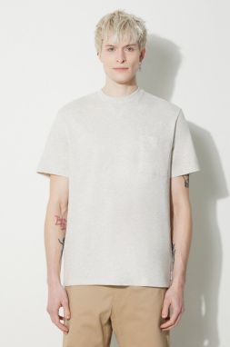 Bavlnené tričko A.P.C. T-Shirt Johnny pánske, béžová farba, melanžové, COGWU.H26321.PAA