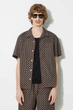 Bavlnená košeľa A.P.C. chemisette lloyd pánska, čierna farba, regular, COGXP-H12495