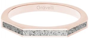 Gravelli Oceľový prsteň s betónom Three Side bronzová / sivá GJRWRGG123 50 mm