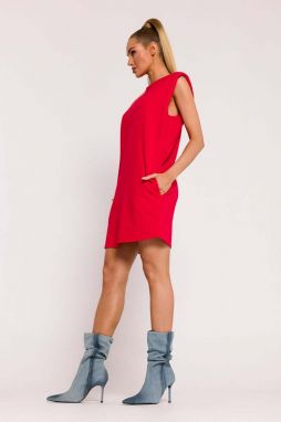 Červené bavlnené šaty M789