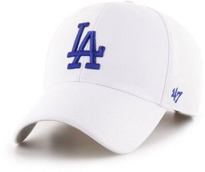 Čiapka 47brand MLB Los Angeles Dodgers biela farba, s nášivkou, B-MVP12WBV-WHC