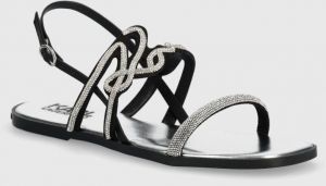 Sandále Karl Lagerfeld OLYMPIA dámske, strieborná farba, KL87425