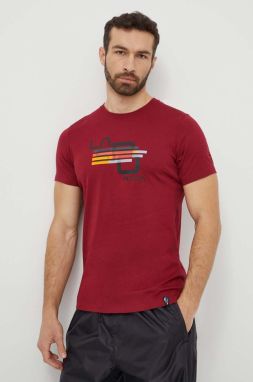 Tričko LA Sportiva Stripe Cube pánsky, bordová farba, s potlačou, N98320320