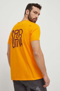 Tričko LA Sportiva Back Logo pánske, oranžová farba, s potlačou, F04102102