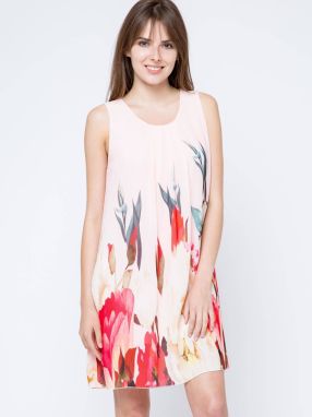 Euphora chiffon dress with flower print pink