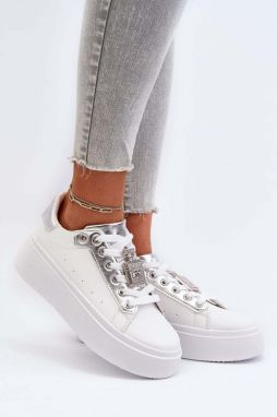 White women's sneakers with Celedria decoration