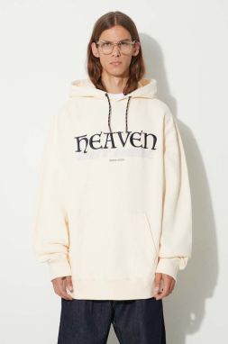 Bavlnená mikina Wood Wood Zeus heaven hoodie 12335603.2493, pánska, béžová farba, s kapucňou, s nášivkou