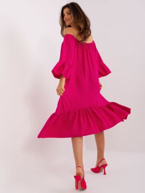 Fuchsia women's dress with frills