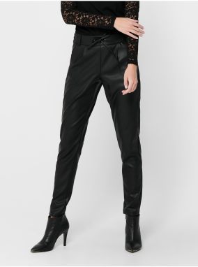 Black Women's Leatherette Trousers ONLY Pop Trash - Women