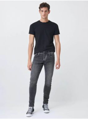 Šedé pánske skinny fit rifle Salsa Jeans