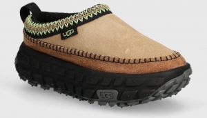 Semišové šľapky UGG Venture Daze dámske, béžová farba, na platforme, 1155650