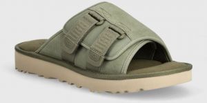 Semišové šľapky UGG Goldencoast Strap Slide pánske, zelená farba, 1142730