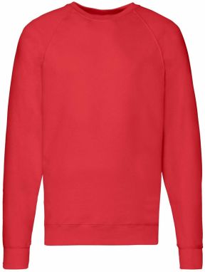 Czerwona bluza męska Lightweight Raglan Sweat Fruit of the Loom