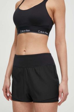 Tréningové šortky Calvin Klein Performance čierna farba, jednofarebné, vysoký pás