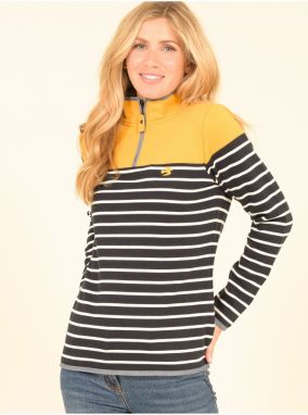 Yellow-blue striped womens sweatshirt Brakeburn - Women