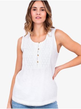 White Women's Tank Top with Buttons Brakeburn - Womens