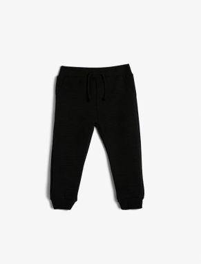 Koton Basic Sweatpants Textured Cotton Tie Waist