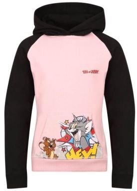 TOM AND JERRY TOM JERRY SMILE HOODIE-B Detská mikina, ružová, veľkosť