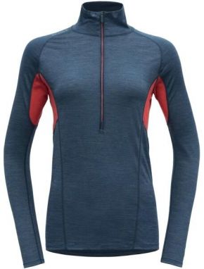 Devold RUNNING MERINO 130 ZIP NECK Dámske bežecké tričko, modrá, veľkosť