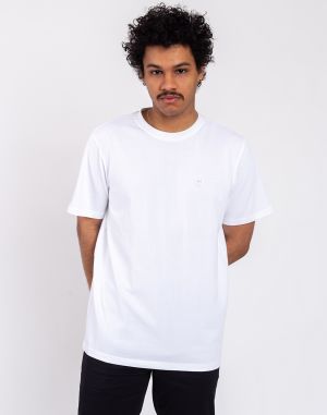 Knowledge Cotton LOKE badge tee 1010 Bright White