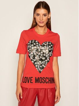 LOVE MOSCHINO Tričko W4F152LM 3876 Červená Regular Fit