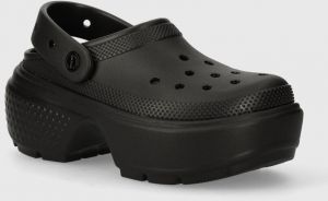 Šľapky Crocs Stomp Slide dámske, čierna farba, na platforme, 209347.001