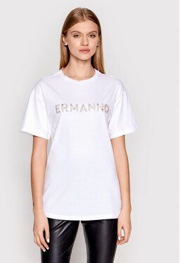 Ermanno Firenze Tričko D40EL060EG3 Biela Regular Fit