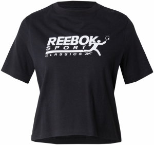 Reebok Funkčné tričko  čierna / biela