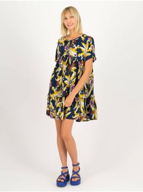 Yellow-Blue Women Floral Dress Blutsgeschwister Seeds Of Love - Women