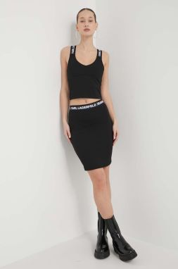 Sukňa Karl Lagerfeld Jeans čierna farba, mini, puzdrová