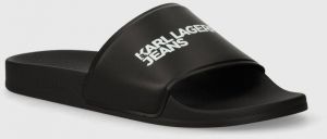 Šľapky Karl Lagerfeld Jeans KONDO KL pánske, čierna farba, KLJ70905