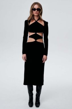 Šaty Undress Code čierna farba, midi, rovný strih