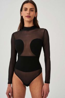 Body Undress Code All-Nighter Bodysuit čierna farba, priesvitné, jednofarebný
