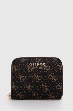 Peňaženka Guess LAUREL dámsky, hnedá farba, SWQE85 00370