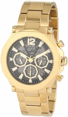 GUESS Analógové hodinky 'EDGE'  zlatá / čierna