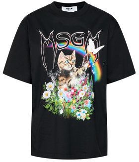 MSGM Tričko 3041MDM164 217298 Čierna Regular Fit