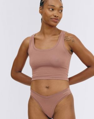 Organic Basics Flex Cheeky Briefs Rose Wood