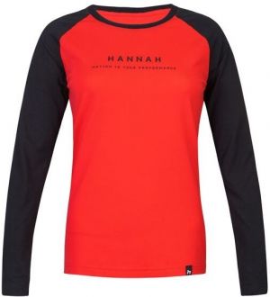Hannah PRIM Dámske tričko s dlhým rukávom, červená, veľkosť