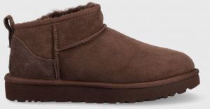 Kožené snehule UGG W Classic Ultra Mini hnedá farba, 1116109.BCDR