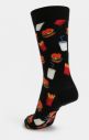 Čierne vzorované unisex ponožky Happy Socks Hamburger galéria