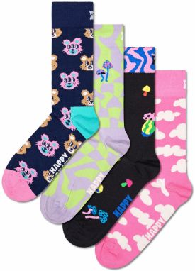 Happy Socks Ponožky 'Happy In Wonderland'  námornícka modrá / pastelovo fialová / ružová / čierna