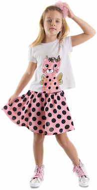 Denokids Cheetah Girl Kids T-shirt Pink Skirt Suit