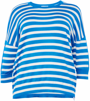Fransa Curve Tričko  modrá / biela