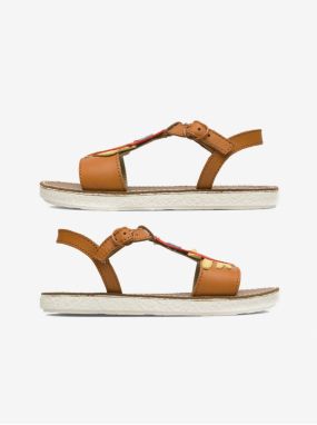 Red-Brown Girls' Leather Sandals Camper - Girls